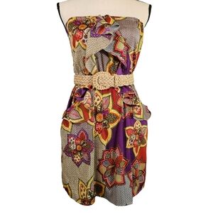 GB Strapless Dress W/Belt, Size XS, NWOT